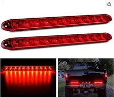 Nilight 2PCS 16Inch 11 LED Red Trailer Light Bar for Park Stop Turn signals