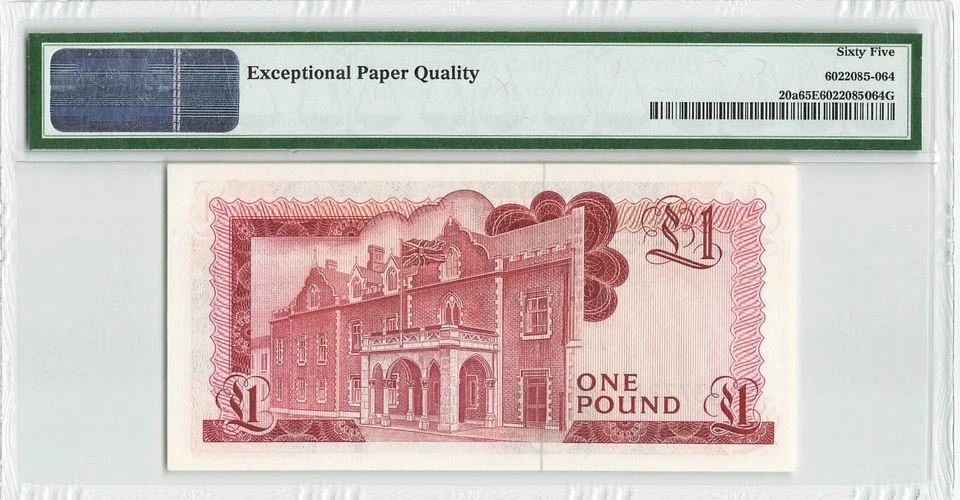 GIBRALTAR 1975 (1978) 1 Pound, P-20a, PMG 65 EPQ GEM UNC, 1st Date, QEII Note - Image 2 of 2
