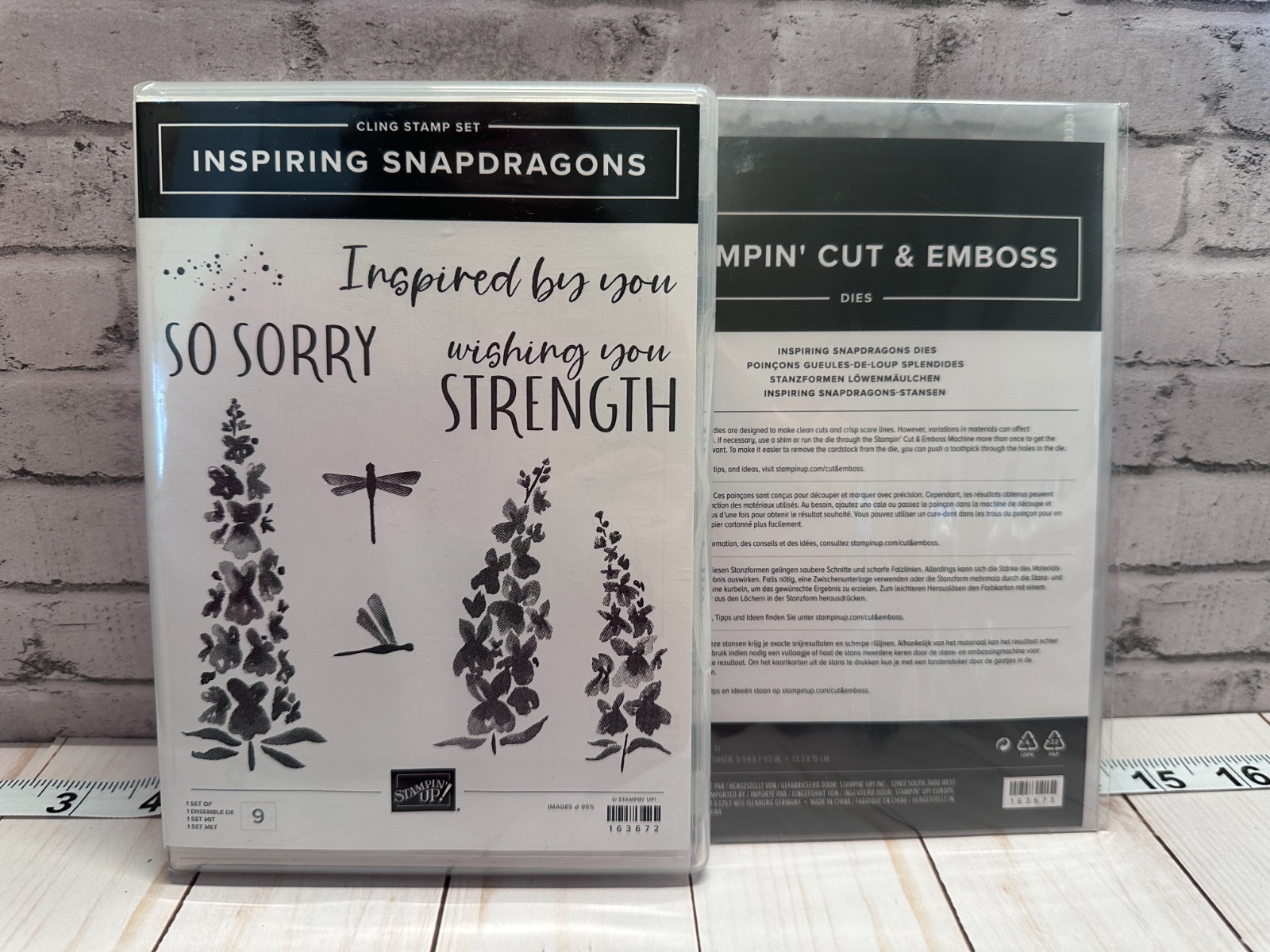 Stampin Up! INSPIRING SNAPDRAGONS Stamp Set And Dies, wishing strength, so sorry