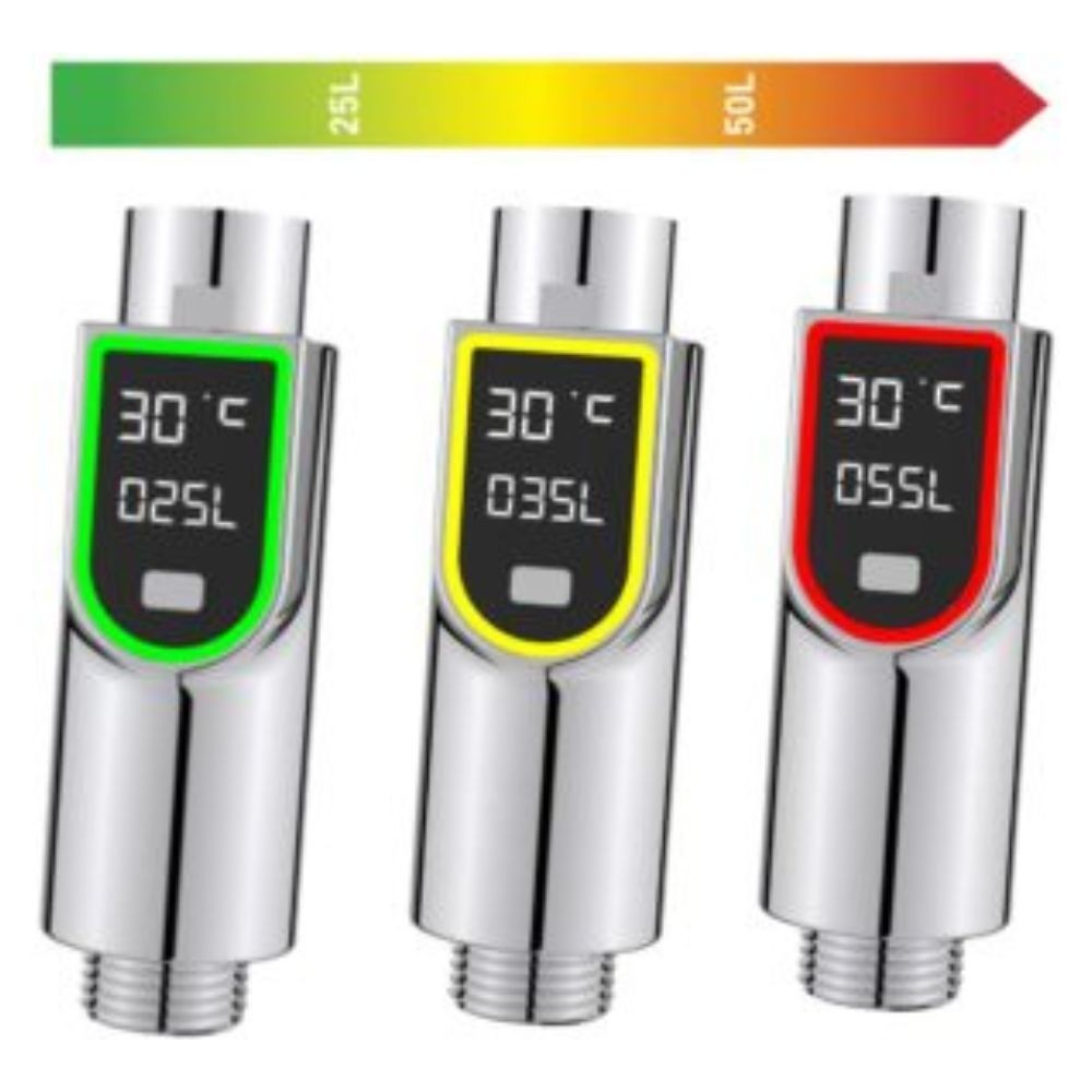 Compteur d'eau de douche Ekogest numérique compact pour tuyau standard