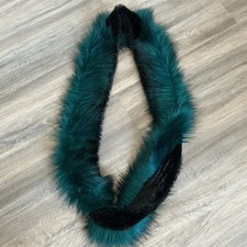 Faux Fur Cosplay Green Black Fashion Stole Scarf Neck Wrap Party Costume Glam