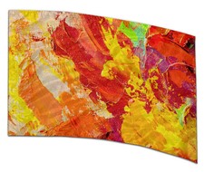 COLOR GUARD FLAGS FIERY WHIRLWIND SILKS - NEW - 36" x 54" Standard Curved