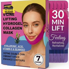 Hydrogel V Line Lifting Mask 7 Pack, Double Chin Reducer Mask and Jawline Shaper
