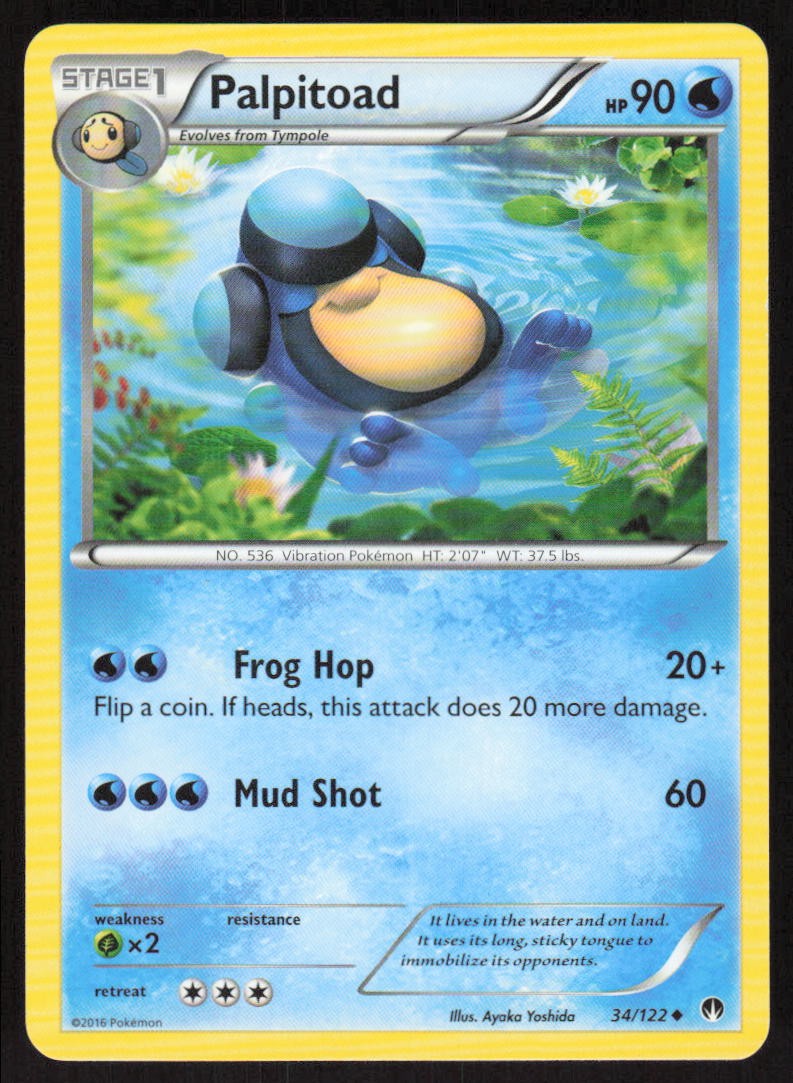 Pokemon Palpitoad Uncommon 34/122 XY - BREAKpoint LP