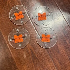 4 x Vintage Veuve Clicquot Champagne Glass Coasters Bottle Stand Barware Trivet