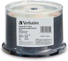 Verbatim DVD-R 4.7GB 16X UltraLife Gold Archival Grade - Branded Surface 