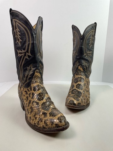Tony Lama 4848 Python Snakeskin Cowboy Boots Size 8.5 D - Image 1