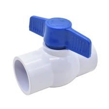 Thrifco 6415413 1-1/4 Inch Slip PVC Ball Valve - Blue Handle (Economy)