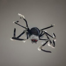 Giant Black Spider 30 Inches Expanding Legs Halloween Prop Scary Red Eyes Folds