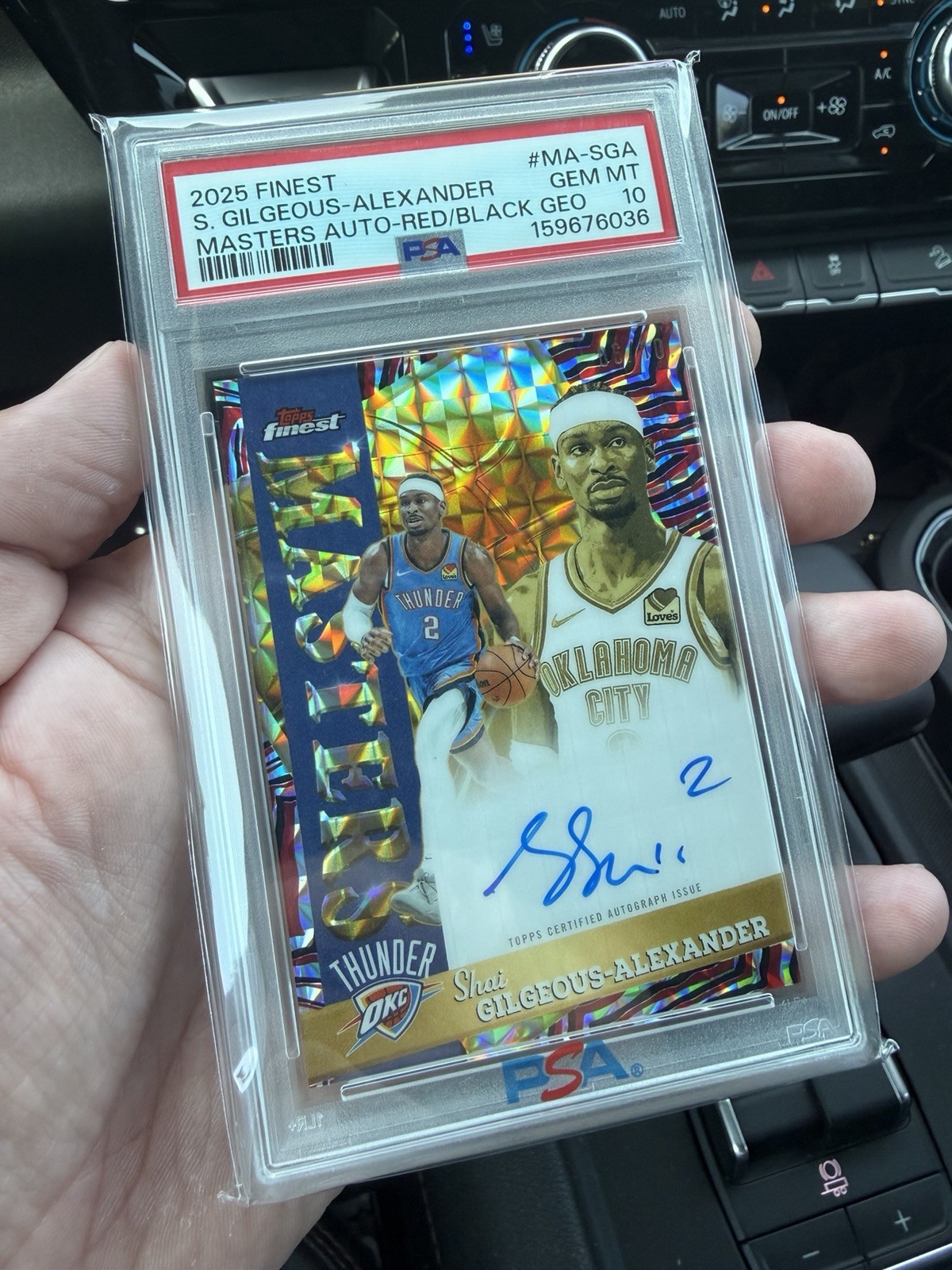 2025 Topps Finest Shia Gilgeous-Alexander Masters ON CARD Auto  /10 PSA 10 view 4