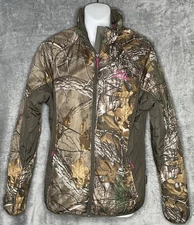 Realtree Womens Large Brown Camo Pink Lined Jacket Thinsulate Puffer