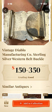 Diablo Manufacturing Co. Sterling Silver Cowboy Western Belt Buckle, Silver