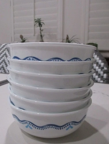 Set of 6 Beautiful CORELLE Lisbon Terrace Small Soup Bowls EXCELLENT Condition