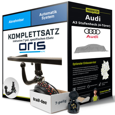 Für AUDI A3 Stufenheck Typ 8V Anhängerkupplung abnehmbar +eSatz 7pol 16- AHK