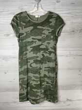 GAP Dress Womens XS Green Camo SS Pocket Tee T-Shirt Casual Cotton Short Sleeve