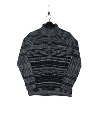 Columbia Steens Mountain Fleece Pullover Half Snap Tribal Pattern Grau Herren M