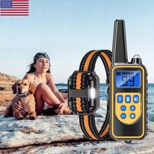 Electric Dog Training Collar Digital Rechargeable Remote Control IPX7 Waterproof