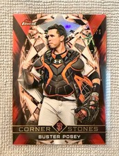 Buster Posey 2018 Topps Finest Cornerstones Red Refractor #3/5! Stunning Card