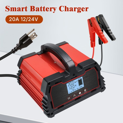 #ad 20A Smart Battery Charger 12V 24V Lead Acid AGM 12V LiFePO4 Auto Car Motorcycle $29.99