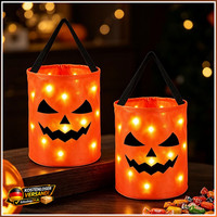 Halloween SüßIgkeiten Tasche Eimer Mit Licht 2 StüCk FüR Kinder Party Deko