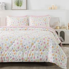 Comforter Set Bed in A Bag Size 7 Piece Botanical Flower Green Full Floral
