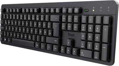 Trust ODY II Leise Tastatur Kabellos Deutsches QWERTZ Layout, Flachen Tasten, Fu