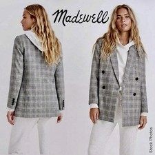 Madewell MA282 Caldwell Oversized Blazer Peaked Lapel Edition Glen Plaid XXS