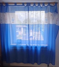 Gardine Kinderzimmer Schlaufen Schals Piraten blau weiß