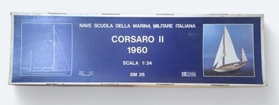 Corel Corsaro II 1960 Wooden Ship Model Kit 1:24 SM26 Italian Navy Trainer NIB