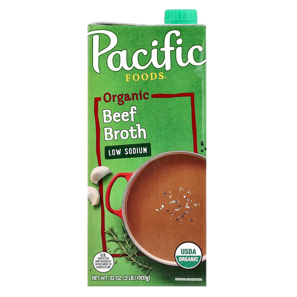Organic Beef Broth, Low Sodium, 32 oz (907 g)