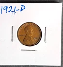 1921-P LINCOLN CENT VERY FINE+ NICE BROWN COLOR