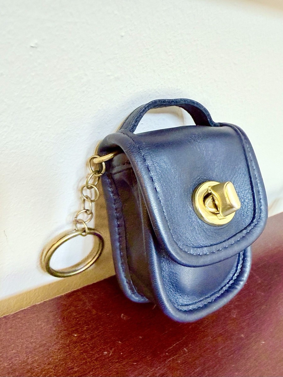 Rare Coach Mini Station Bag Charm/Key Chain Fob Coin Purse Turn