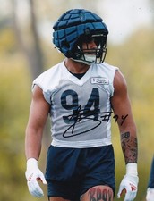 AUSTIN BOOKER signed (2025 CHICAGO BEARS) autograph football 8X10 photo W/COA #1