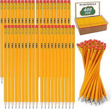 400 Pack Yellow 2 HB Pencils with Erasers for Kids, Pre-Sharpened, Ambidextrous