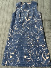 Tory Burch Tropical Vacation Packable Designer Sundress 8 Cotton Linen Lined EUC
