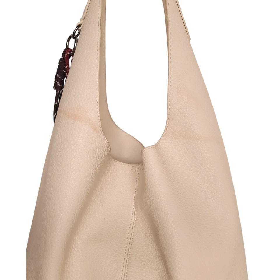 Bolso hobo Montana West de cuero blanco roto Foto 3 de 4