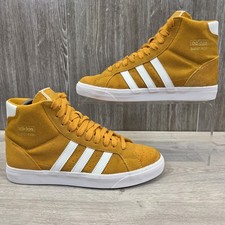 Scarpe da ginnastica Adidas Basket Profi taglia UK 7,5 oro giallo bianco scamosciato senape 