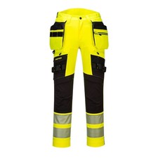 Portwest DX4 Hi-Vis Work Holster Trouser Detachable Pocket Stretch Safety Pants