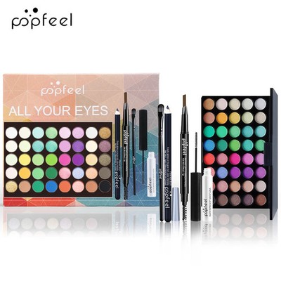 Augen Make-up Set Lidschatten Eyeliner Mascara Augenbrauen Stift Kosmetikbox