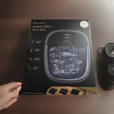 New Homedics Bubble Bliss Portable Heated Foot Spa Massager Soothing Lightweight