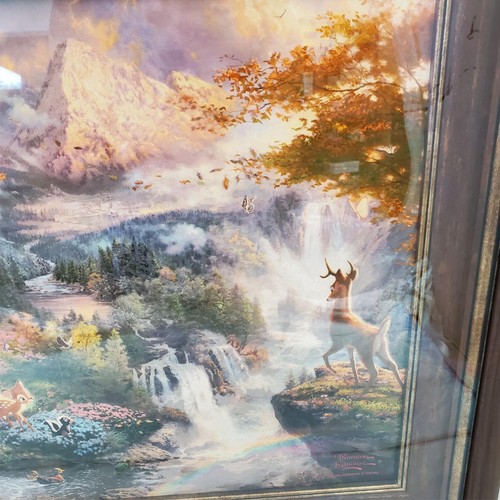 Thomas Kinkade Bambi’s First Year 14 x 14 LE Framed Canvas Disney Art 29/350 - Picture 5 of 6