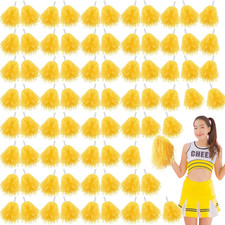 80 Pcs Cheerleading Pom Poms Sports Dance Spirit Cheer Pompoms with Handles Plas