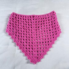 Unbranded Handmade Knitted Crochet Bandana Pink