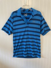 Under Armour Men's Medium Heatgear Loose Fit Heat Gear Golf Polo Shirt Blue EUC
