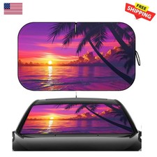 Compact Windshield Sun Shade 55x32 - Elegant Uv Defense For Summer Comfort