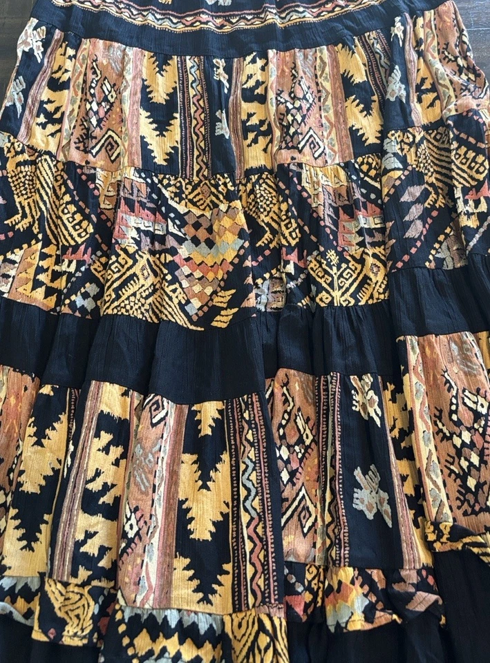 Falda Oeste Vintage Carole Little X Saint Tropez Mujer 6 Marrón Maxi (17) Foto 2 de 4