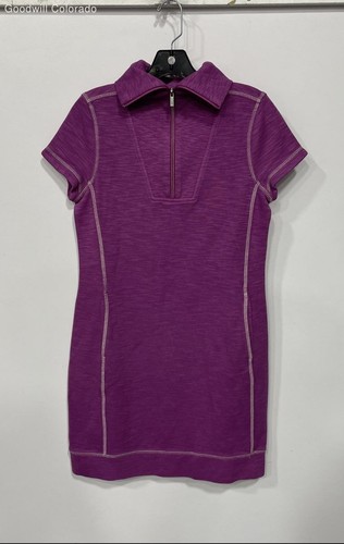 Tommy Bahama Womens Purple Tobago Bay Half-Zip Short-Sleeve T-Shirt Dress Sz XS