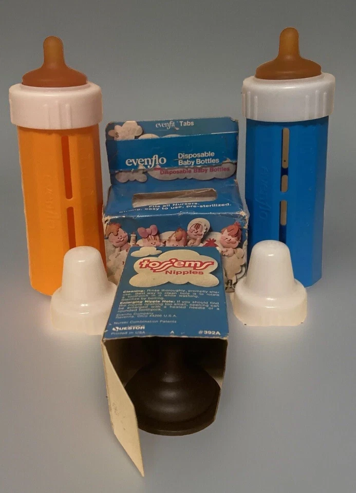 🍼Vtg Evenflo Disposable Toss'ems Baby Bottles 1970s DropIn Nurser Set RARE🍼👀 - Image 3 of 4
