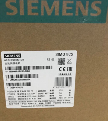 1FL6 066-1AC61-2LB1 NEW SIEMENS SIMOTICS Operating Voltage 1FL6066-1AC61-2LB1