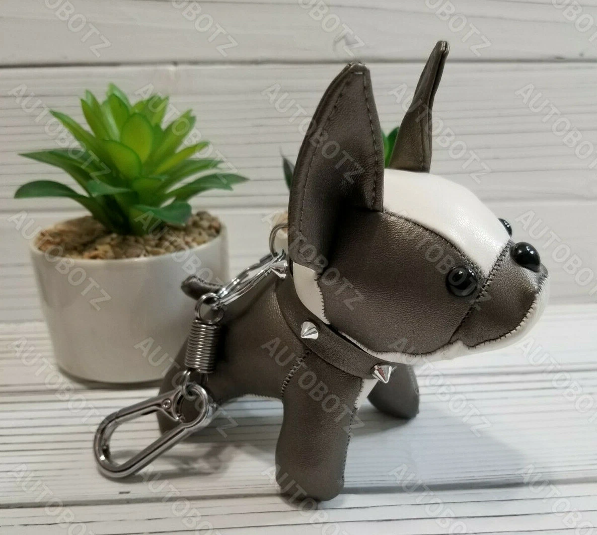 New Colors Available! French Bulldog Leather Keychain